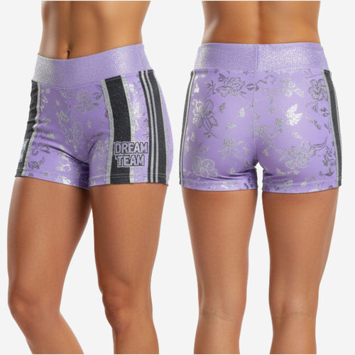 Custom Cheerleading Boy Cut Shorts - Competition Athletic Shorts in Bright Purple