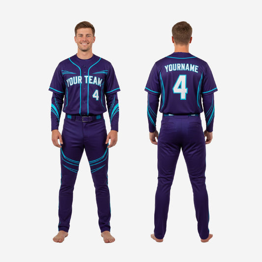 Custom Baseball Uniform Set - Jersey & Pants Team Design in Oxford Blue