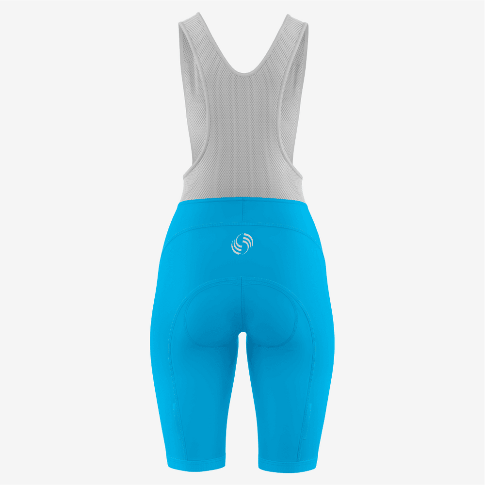 Premium Custom Sky Blue Cycling Bib Shorts for Women