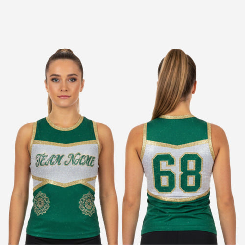 Custom Cheerleading Tank Top - Green Performance Uniform