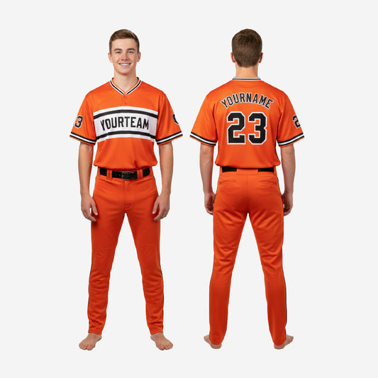 Custom Youth Baseball Uniform - V-Neck Jersey & Pants Team Name Set