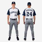 Custom Baseball Team Uniform in White/Gray - Jersey & Pants Custom Name Number Set