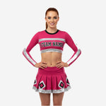 Long Sleeve Cheerleading Uniform Set - Custom Crop Top & Skirt for Youth & All-Star Teams