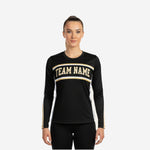 Custom Sublimated Cheerleading Jersey - Black Long Sleeve Athletic Top