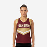 Custom Printed Cheerleading Tank Top - Maroon Sleeveless Shell