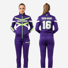 Custom Cheerleading Tracksuit Set Purple - Full Zip Warmup Jacket & Pants Team Suit