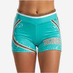 Custom Cheerleading Boy Cut Shorts - Competition Athletic Shorts in Tiffany Blue