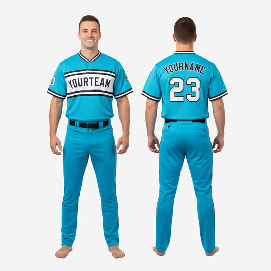 Custom Baseball Uniform Set - Sublimated Jersey & Pants Team Uniform in Ball Blue