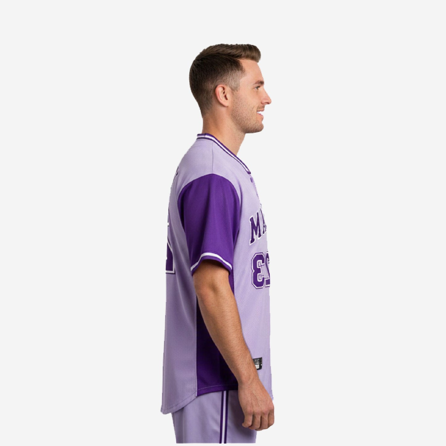 Custom Baseball Team Jersey in Purple - Full Button Custom Name & Number