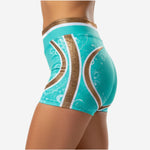 Custom Cheerleading Boy Cut Shorts - Competition Athletic Shorts in Tiffany Blue