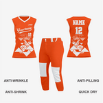 Men/Women Personalized Softball Sleeveless V-Neck Jersey in Orange - K2 Sportswear | Custom Sports Uniforms & Apparels - K2 Sportswear