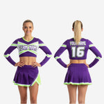 Sublimated Cheerleading Uniform Set - Long Sleeve Top & Skirt for Competition Cheer