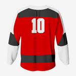 Custom Ice Hockey Jersey in Red/Black - K2 Sportswear | Custom Sports Uniforms & Apparels - K2 Sportswear