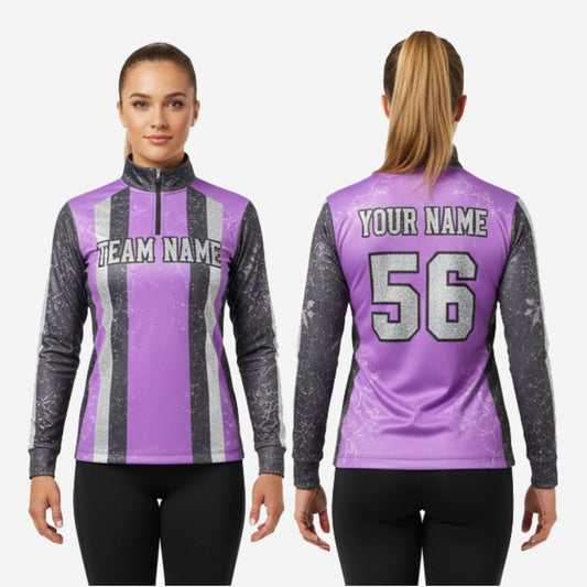 Custom Cheerleading Jersey - Purple Long Sleeve Sublimation Print