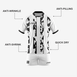 Personalized Rugby Jersey & Shorts Set in White/Black - K2 Sportswear | Custom Sports Uniforms & Apparels - K2 Sportswear