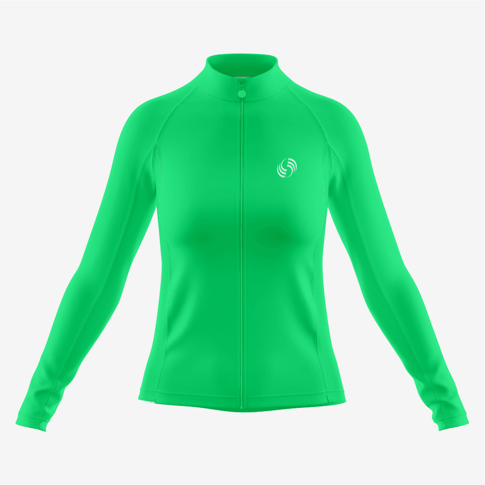 Premium Women's Long Sleeve Bicycle Jersey in Green