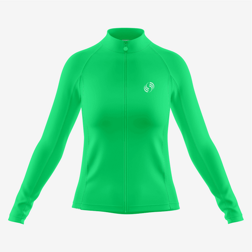 Premium Women's Long Sleeve Bicycle Jersey in Green - K2 Sportswear | Custom Sports Uniforms & Apparels - K2 Sportswear