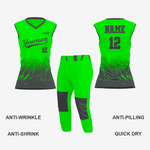 Custom Softball Sleeveless V Neck Jersey – Green/Gray - K2 Sportswear | Custom Sports Uniforms & Apparels - K2 Sportswear
