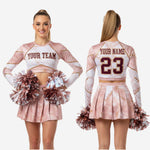 Custom Cheerleading Uniform Set - Long Sleeve Crop Top & Skirt Team Name Design