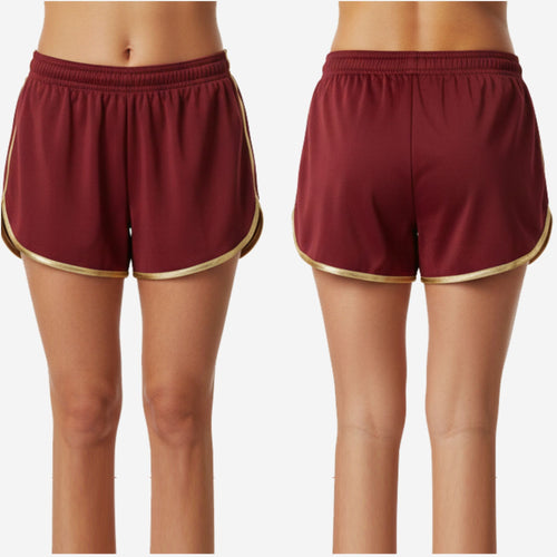 Custom Cheerleading Shorts - Athletic Practice Shorts in Dark Red