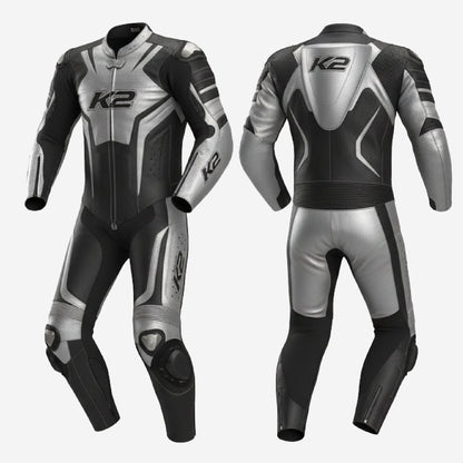 Custom Motorcycle Racing Suit - One Piece Leather Racing Suit in Black