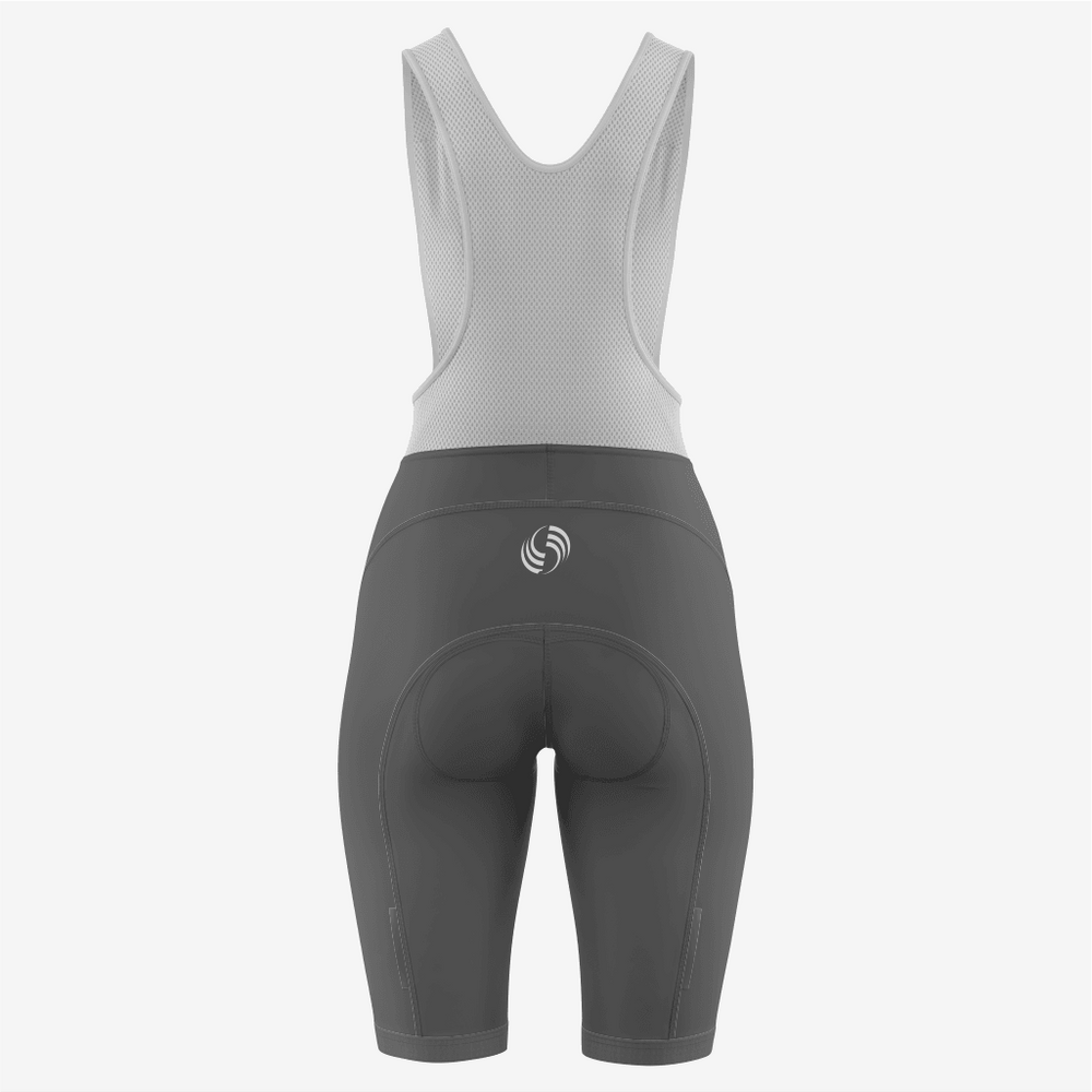 Premium Custom Gray Cycling Bib Shorts for Women