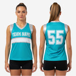 Custom Printed Cheerleading Practice Jersey - Pacific Blue Sleeveless Shell