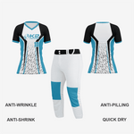 Personalized Softball V-Neck Jersey for Men/Women – White/Black/Blue - K2 Sportswear | Custom Sports Uniforms & Apparels - K2 Sportswear