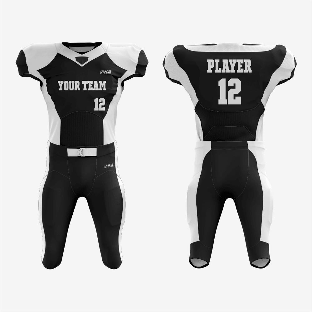 Champion-Grade White and Black Football Uniform Set