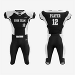 Champion-Grade White and Black Football Uniform Set - K2 Sportswear | Custom Sports Uniforms & Apparels - K2 Sportswear