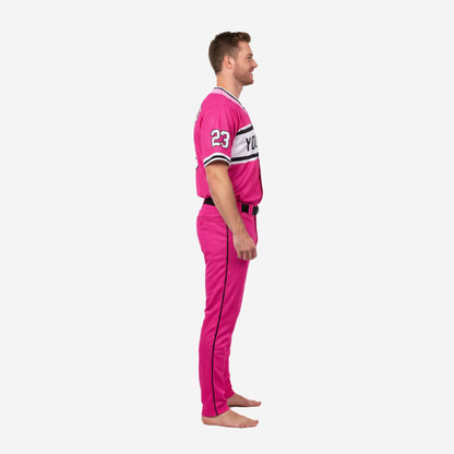 Custom Baseball Uniform Set - Sublimated Jersey & Pants Team Uniform in Cerise Pink