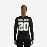 Custom Sublimated Cheerleading Jersey - Black Long Sleeve Athletic Top