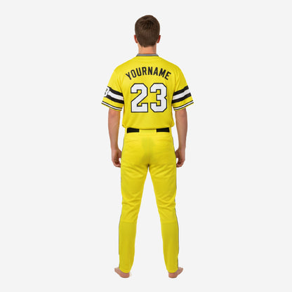 Personalized Yellow Youth Baseball Uniform - Custom Jersey & Pants Team Name Number