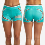 Custom Cheerleading Boy Cut Shorts - Competition Athletic Shorts in Tiffany Blue