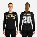 Custom Sublimated Cheerleading Jersey - Black Long Sleeve Athletic Top