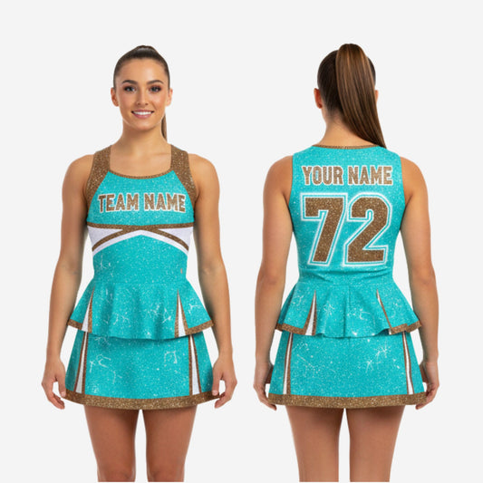 Youth & Adult Cheerleading Dress - Tiffany Blue Team Uniform Set