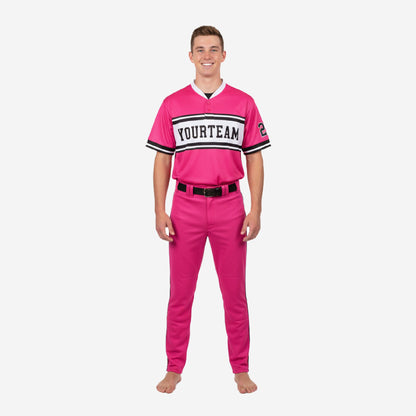 Personalized Hot Pink Youth Baseball Uniform - Custom Jersey & Pants Team Name Number