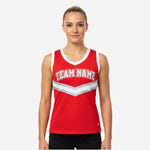 Custom Printed Cheerleading Tank Top - Red Sleeveless Shell