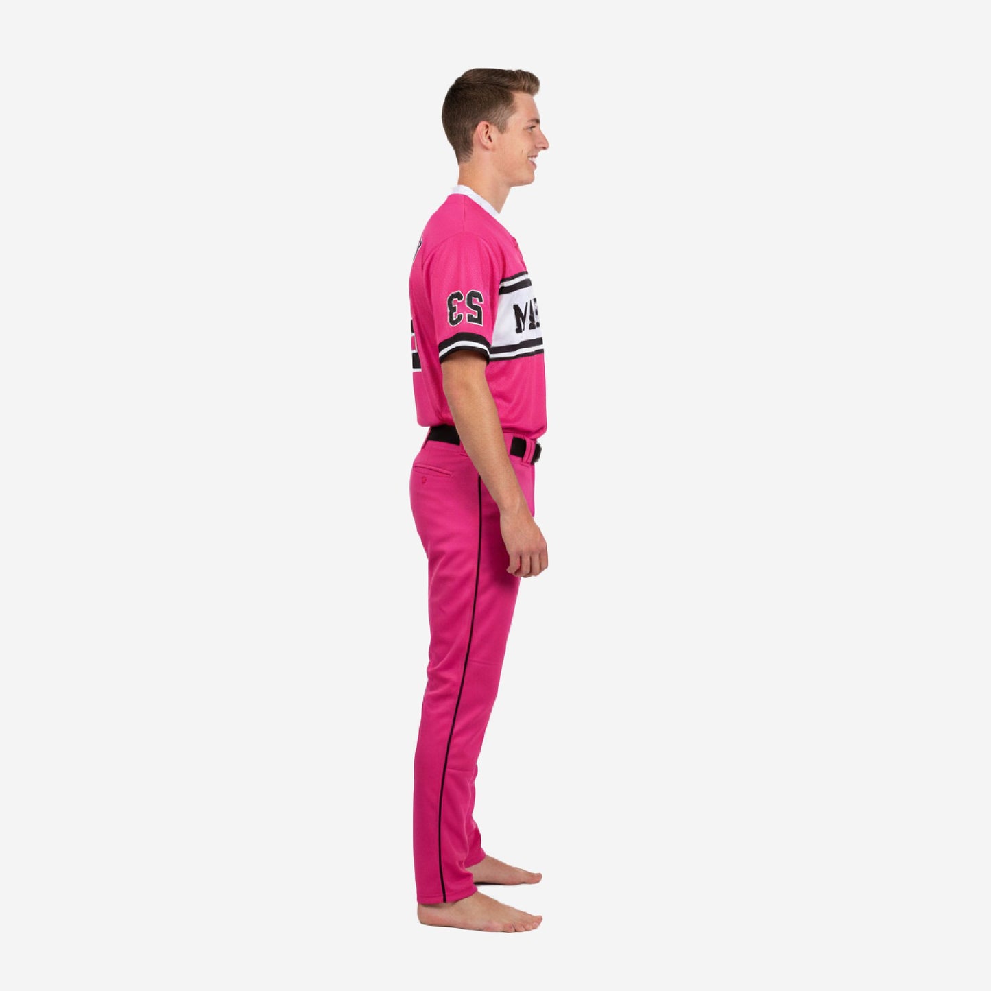 Personalized Hot Pink Youth Baseball Uniform - Custom Jersey & Pants Team Name Number