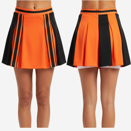 Personalized Cheer Skirt - Custom Sublimated Cheerleading Skirt Orange Black