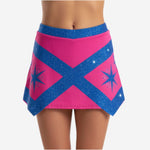 Custom Cheerleading A-Line Skirt - Asymmetric Hem Team Colors Athletic Skirt