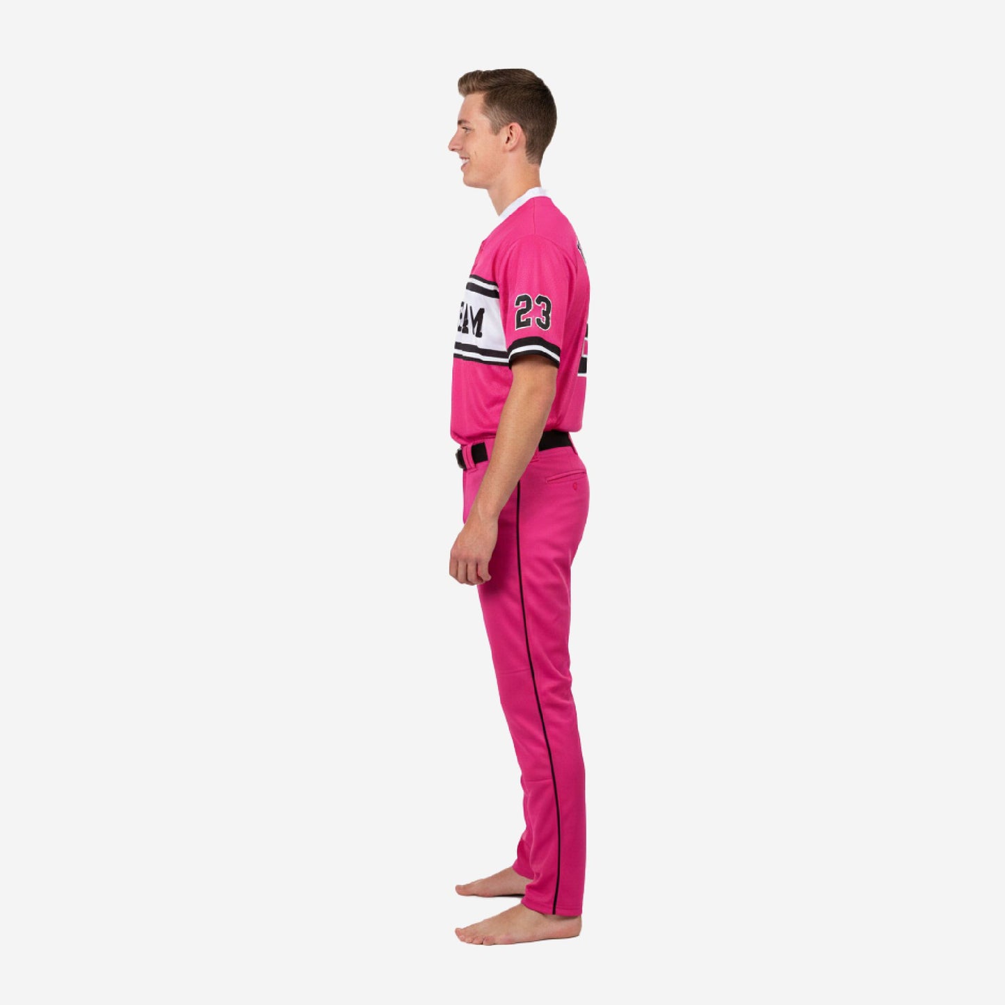 Personalized Hot Pink Youth Baseball Uniform - Custom Jersey & Pants Team Name Number