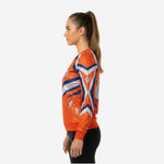 Custom Sublimated Cheerleading Jersey - Orange Long Sleeve Athletic Top