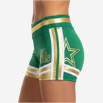 Custom Cheerleading Boy Cut Shorts - Competition Athletic Shorts in Green