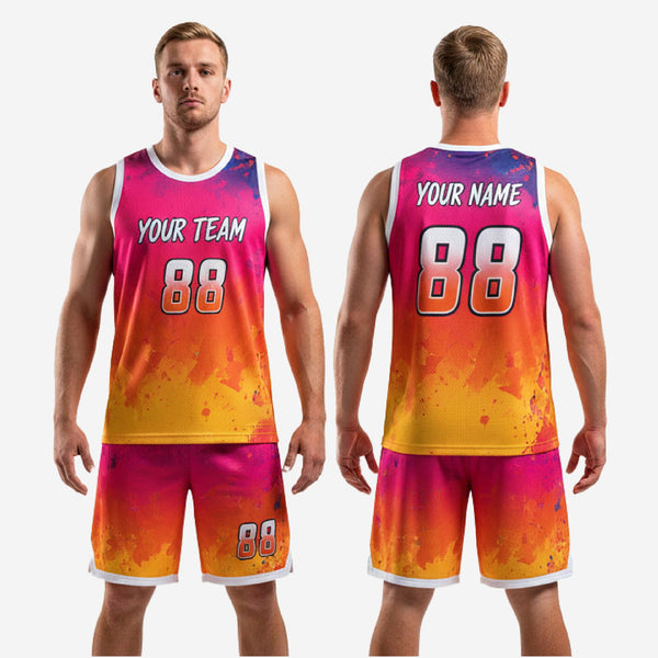 Multicolor Personalized Basketball Team Uniform - Custom Name Number Jersey & Shorts