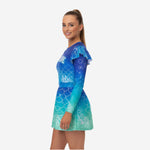 Youth & Adult Cheerleading Dress - Blue Green Gradient Team Uniform Set