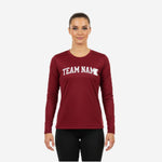Custom Cheerleading Shell Top - Dark Maroon Long Sleeve Uniform