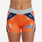 Custom Cheerleading Boy Cut Shorts - Competition Athletic Shorts in Orange