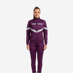 Custom Cheerleading Dark Purple Warmup Set - Full Zip Jacket & Pants Team Name Design