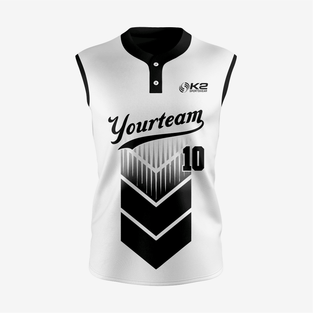 Custom Black Sleeveless 2 Button Softball Jersey – Perfect for Men/Women